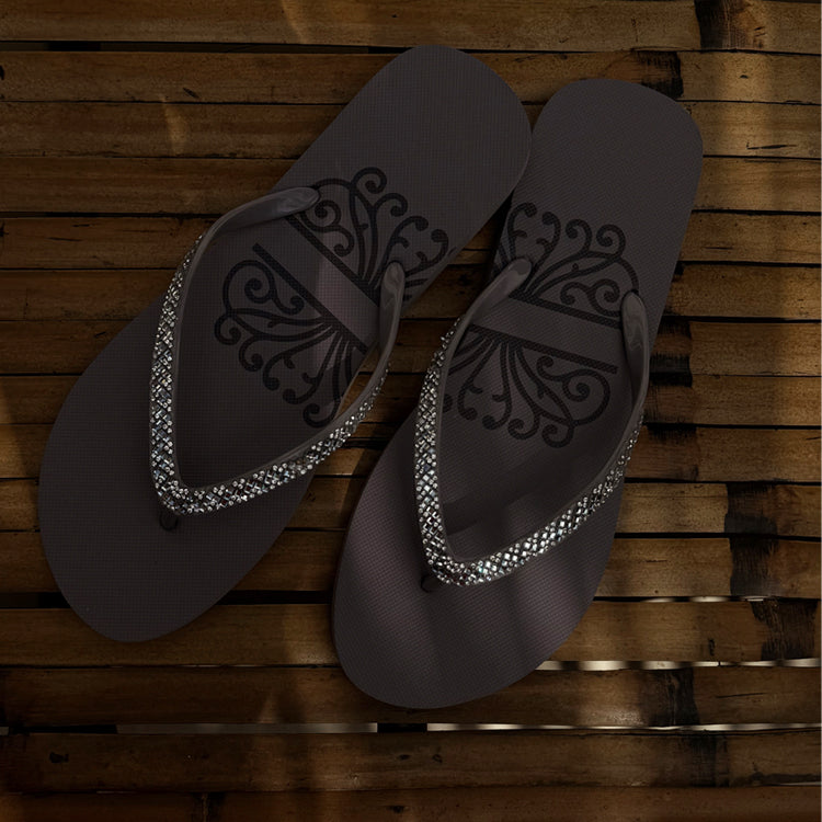 Sparkle Flip Flops with Cushioned Sole for Beach & Daily Wear | NFD