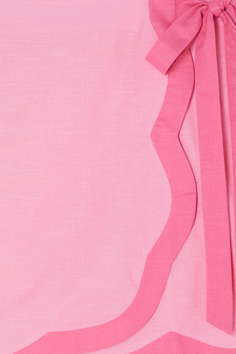 Pink Scallop Mini Skirt with Wrap Tie - Multi-Wear Jaspre Style